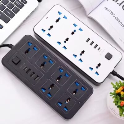 Universal Power Strip with USB and Extension Cord in Qatar – 2M Cable, UK Plug