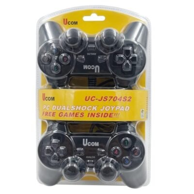Ucom UC-JS704S2 Dual USB PC Joypad Game Controller Twin Pack Price in Qatar – Dual Vibration USB Gamepads for Windows PC with Twin Analog Sticks for Multiplayer Gaming – Doha Qatar