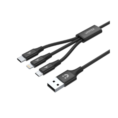 Unitek 3-in-1 USB Charging Cable (USB-C / Lightning / Micro USB) Price in Qatar – C14049BK