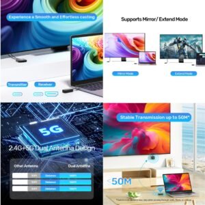 UNITEK USB-C Wireless HDMI Extender Kit V1184AA01 Price in Qatar