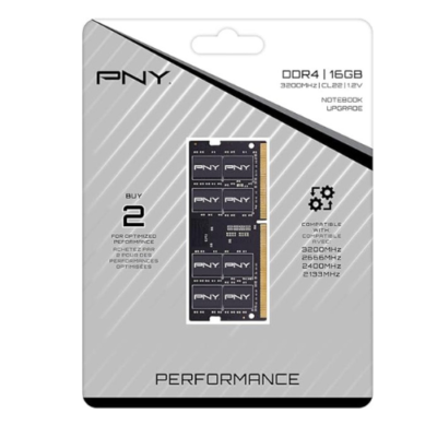 PNY 16GB DDR4 3200MHz SODIMM Laptop RAM – Compatible with 2933MHz, 2666MHz, 2400MHz, 2133MHz – Best Price in Qatar
