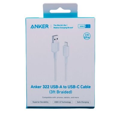 Anker 322 USB-A to USB-C Cable (3ft Braided, 0.9m) Price in Qatar – Compatible with Phones, Tablets & More