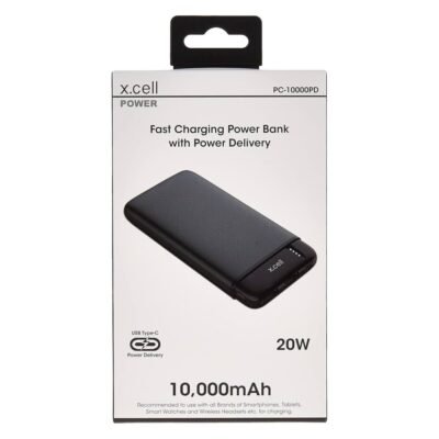 X.cell 10000mAh Slim High-Speed Power Bank – 20W | MicroUSB | Type-C Fast Charging for Mobile Devices