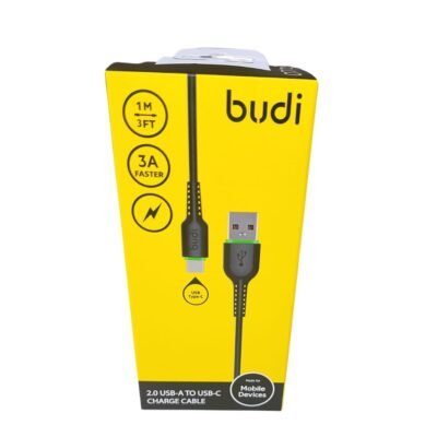 Budi 2.0 USB A to USB C Charging Cable 1m (3Ft) 3A Fast Charger for Mobile Devices Price in Qatar