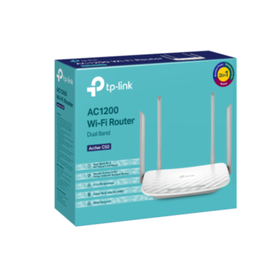 TP-Link Archer C50 AC1200 Dual Band Wireless Wi-Fi Router – 1200Mbps High-Speed Internet Router for Home & Office – 4 External Antennas – Best Price in Qatar