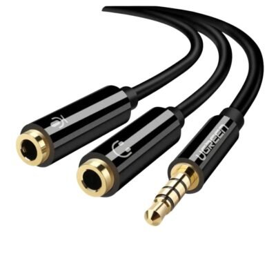 UGREEN AV141 30620 3.5mm Audio & Mic Splitter Cable Male to Dual Female Headphone Microphone Adapter for Laptop PC Gaming Headset Price in Doha Qatar