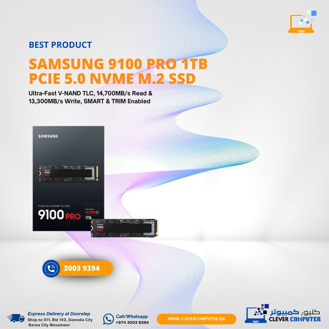 Samsung 9100 PRO 1TB PCIe 5.0 NVMe M.2 SSD Price in Qatar