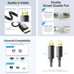 Vention DisplayPort to HDMI 4K Cable 5M Price in Qatar