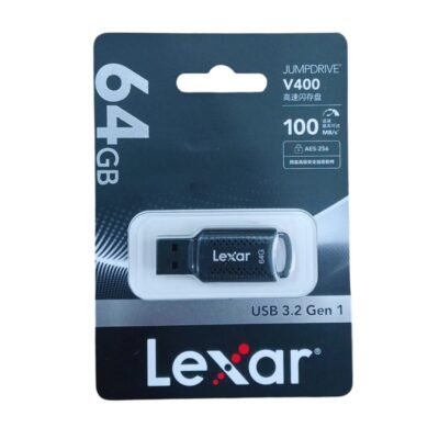 Lexar JumpDrive V400 64GB USB 3.2 Gen 1 High-Speed Flash Drive Price in Qatar – Secure USB Pen Drive with 256-bit AES Encryption for Laptop, Desktop & Car Audio – Brand New Doha Qatar