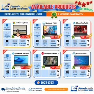 Best Pre-Owned Business Laptops in Qatar – Affordable Dell, HP, Lenovo & Microsoft Laptops in Doha