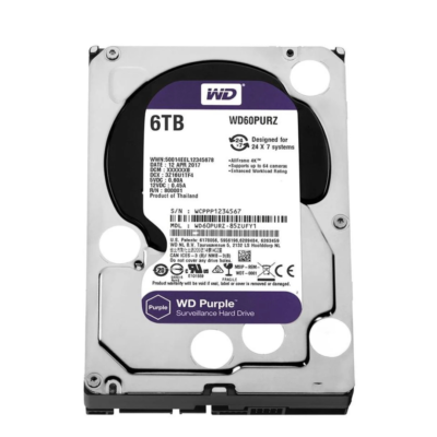 WD Purple 6TB Hard Drive – Western Digital WD64PURZ SATA 6Gb/s Internal HDD for High-Capacity Storage in Qatar